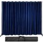 VEVOR Curtain Divider Stand, 8 ft x 10 ft, 4 Rolling Wheels Room Divider Kit, Aluminum Alloy Frame, Blackout Curtain & Portable Oxford Bag Included, Expandable Room Divider for Office, Conference Navy
