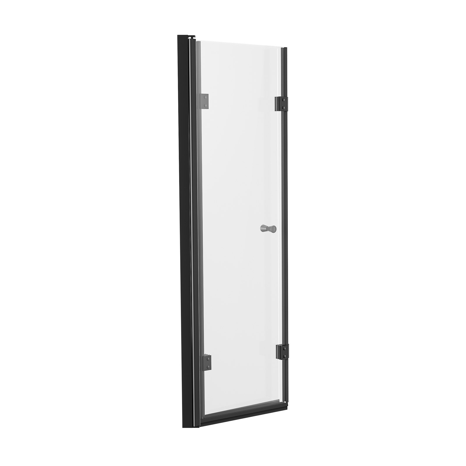 VEVOR Bathtub Shower Door, 51 in. W x 56 in. H, Frameless Foldable Hinged Shower Door, Tri-Fold Shower Glass Door with 1/4 in Tempered Glass Door, 180°Rotating and Folding Design, for Bathtub, Black