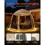 VEVOR Screen House Tent, 10 x 9.2 ft, 4-8 Person Pop Up Screen Tent with Extended Awning, Portable Screened in Canopy with Carry Bag, Netting Sides, for Patio, Backyard, and Outdoor Activities, Beige