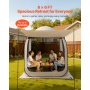 VEVOR Screen House Tent, 6 x 6 ft, 4-6 Person Pop Up Screen Tent with Extended Awning, Portable Screened in Canopy with Carry Bag, Netting Sides, for Patio, Backyard, and Outdoor Activities, Beige