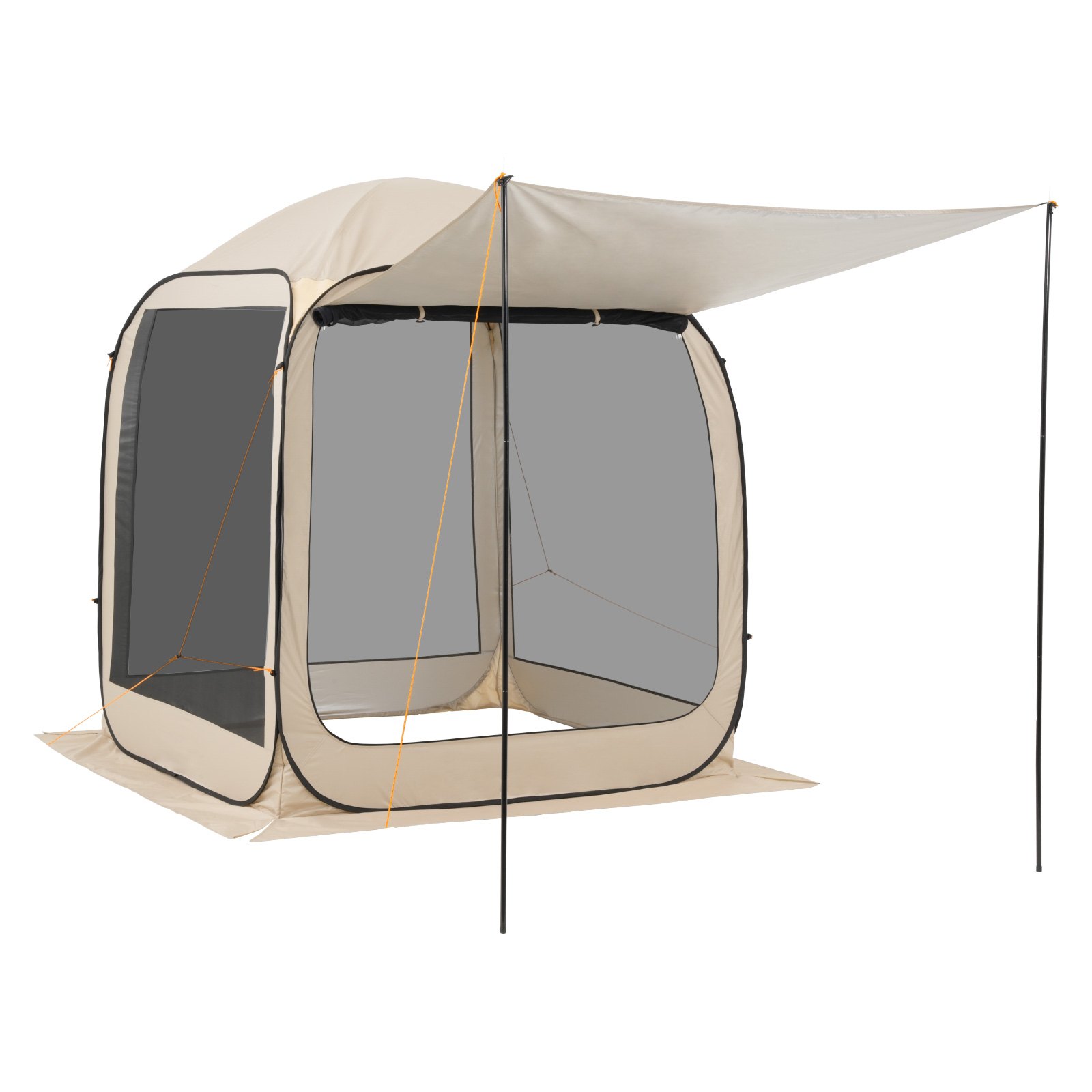 VEVOR Screen House Tent, 6 x 6 ft, 4-6 Person Pop Up Screen Tent with Extended Awning, Portable Screened in Canopy with Carry Bag, Netting Sides, for Patio, Backyard, and Outdoor Activities, Beige