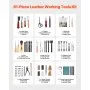 VEVOR Leather Working Tools Kit, 61 PCS Leather Craft Tools with Portable Canvas Storage Bag, Engraving Punching Sewing Stamping Sanding Tools, Ideal for Beginners DIY Enthusiasts and Professionals