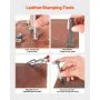 VEVOR Leather Working Tools Kit, 61 PCS Leather Craft Tools with Portable Canvas Storage Bag, Engraving Punching Sewing Stamping Sanding Tools, Ideal for Beginners DIY Enthusiasts and Professionals