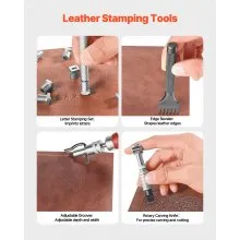 Leather Working Tools Kit 61 PCS Engraving Punching Stamping Sewing Tools