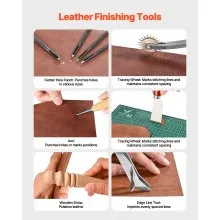 Leather Working Tools Kit 59 PCS Engraving Punching Stamping Sewing Tools