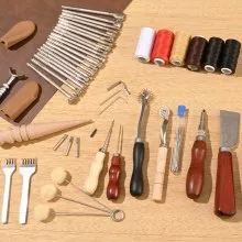 Leather Working Tools Kit 72 PCS Engraving Punching Stamping Sewing Tools