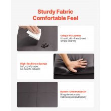 28-31 in Square Leather Ottoman with Storage Coffee Table for Living Room Dorm
