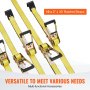 VEVOR Ratchet Tie Down Straps (10PK), 10000 lb Break Strength, Endless Ratchet with 10 Premium 2" x 30' Tie Downs Heavy Duty, Track Spring Fittings for Moving Securing Cargo, Appliances, Motorcycle