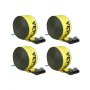 VEVOR Winch Straps, 4" x 30', 6000 lbs Load Capacity, 18000 lbs Break Strength, Truck Straps with Flat Hook, Flatbed Tie Downs Cargo Control for Trailers, Farms, Rescues, Tree Saver, Yellow (4 Pack)