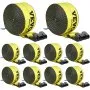 VEVOR Winch Straps, 4" x 30', 6000 lbs Load Capacity, 18000 lbs Break Strength, Truck Straps with Flat Hook, Flatbed Tie Downs Cargo Control for Trailers, Farms, Rescues, Tree Saver, Yellow (10 Pack)