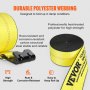 VEVOR Winch Straps, 10.2 cm x 12.2 m, 2.7T Load Capacity, 8.2T Break Strength, Truck Straps with Flat Hook, Flatbed Tie Downs Cargo Control for Trailers, Farms, Rescues, Tree Saver, Yellow (10 Pack)