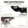 VEVOR 22 inch Kettle Charcoal Grill, Premium Kettle Grill with Wheels and Cover, Porcelain-Enameled Lid and Ash Catcher & Thermometer for BBQ, Round Barbecue Grill Outdoor Cooking, Picnic, Patio and Backyard