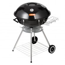 VEVOR 22 inch Portable Charcoal Grill, Propane Gas Kettle Grills with Cover, Iron & Steel Small BBQ Grill, Mini Tabletop Smoker for Outdoor Cooking, Barbecue Camping, Picnic, Patio and Backyard, Black