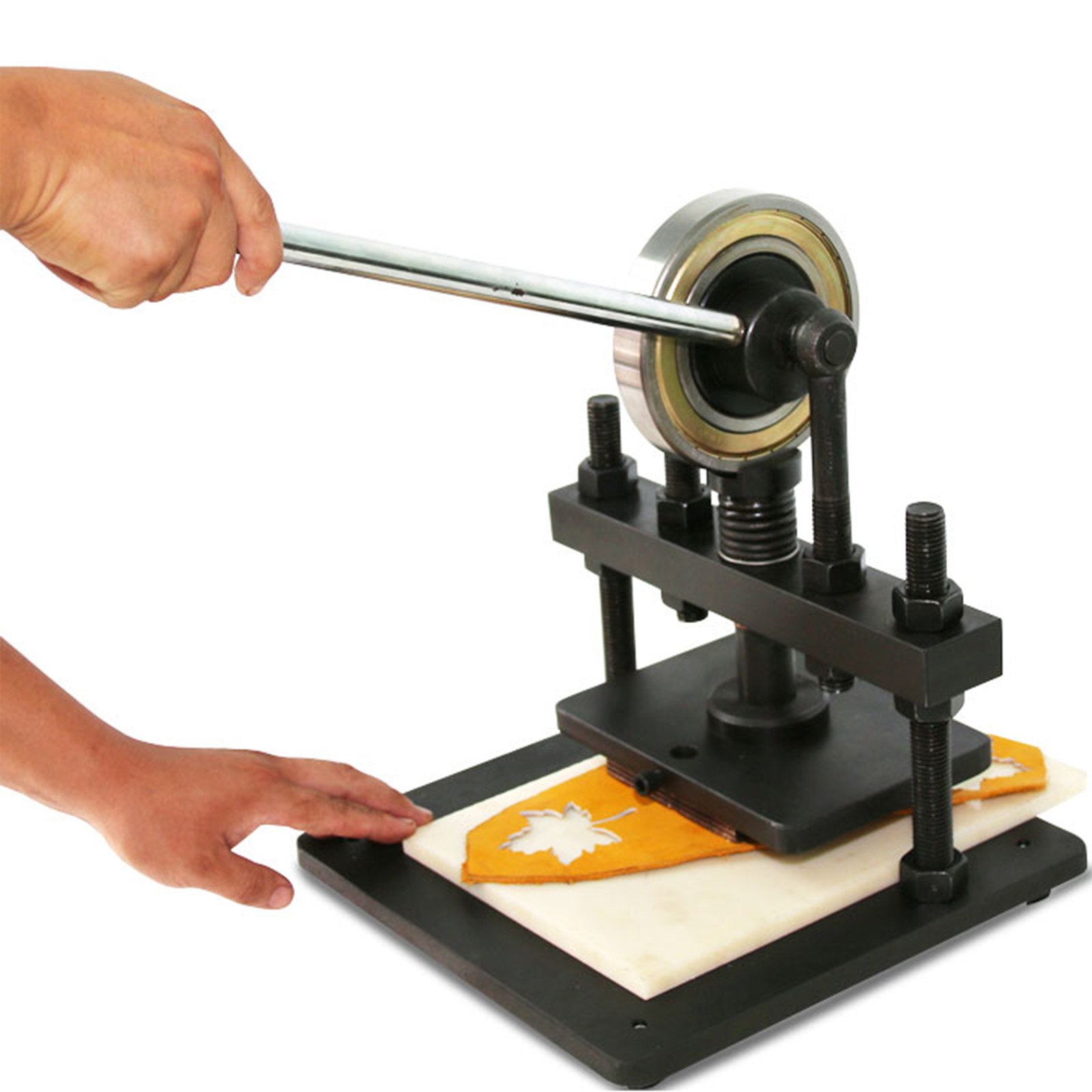 VEVOR Leather Cutting Machine 200x140mm Embossing Machine Carbon Steel Leather Cutter Machine with Upper Platen for Fabric Leather PVC/EVA Sheet
