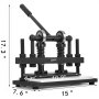 VEVOR leather cutting machine with handle lever, dimensions: 17.3&quot;x15&quot;x7.6&quot;.