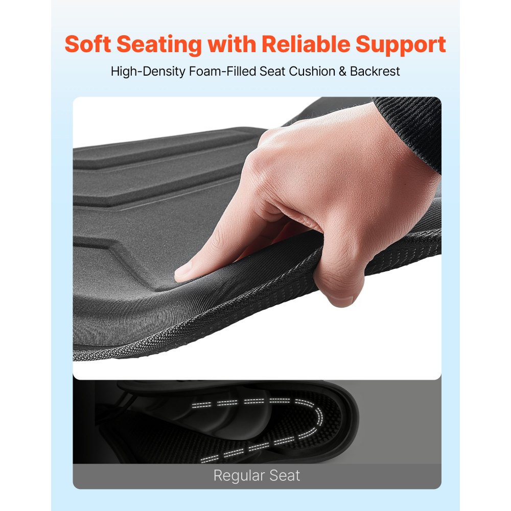 VEVOR Kayak Seat, 1 Pack 31 mm Thick, Universal Paddle Board Seat with Back Support, Hexagonal Sit-on-Top Soft Padded Cushion with Storage Bag & Adjustable Straps for SUP, Fishing/Inflatable Kayak