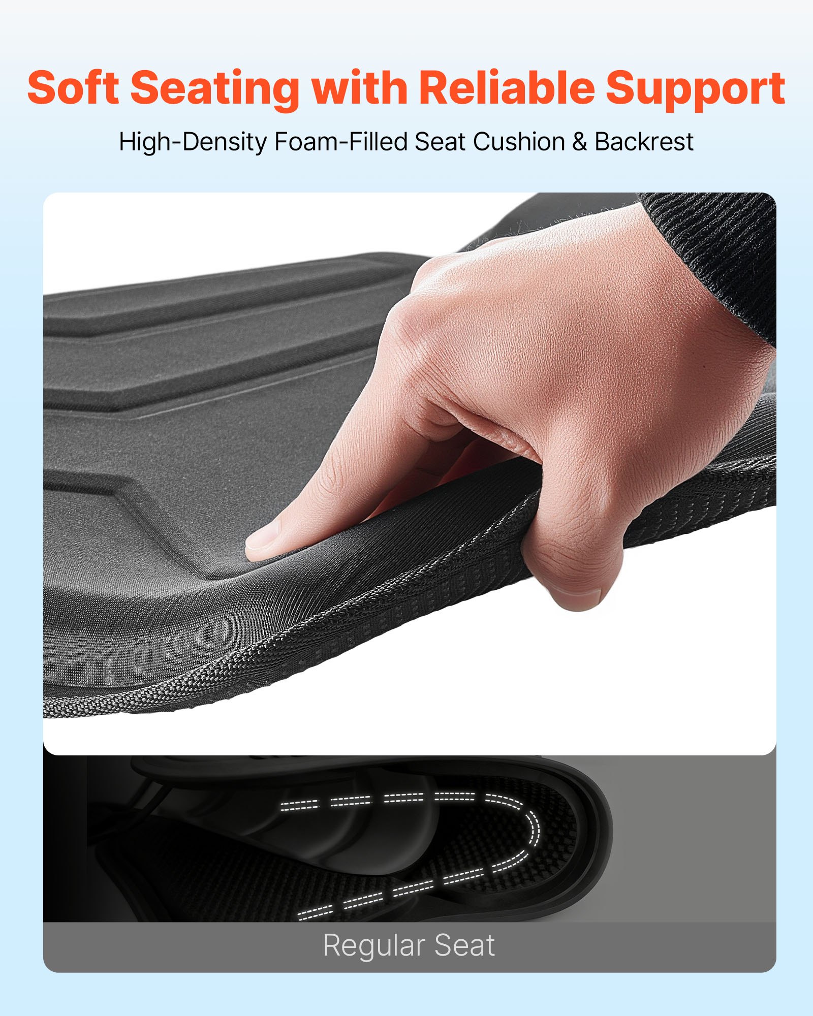 VEVOR Kayak Seat, 1 Pack 31 mm Thick, Universal Paddle Board Seat with Back Support, Hexagonal Sit-on-Top Soft Padded Cushion with Storage Bag & Adjustable Straps for SUP, Fishing/Inflatable Kayak