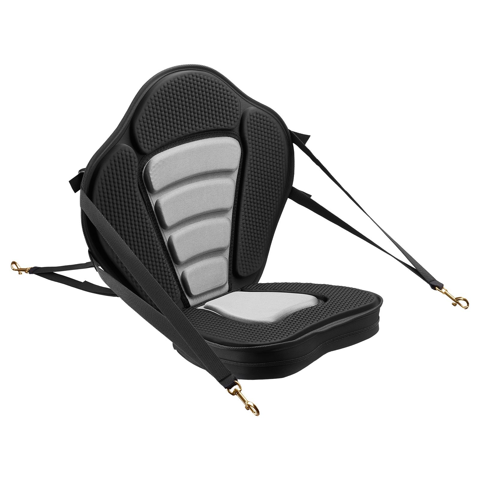 VEVOR Kayak Seat, 1 Pack 65 mm Thick, Universal Paddle Board Seat with Back Support, Sit-on-Top Soft Padded Cushion with Storage Bag & Adjustable Straps for SUP, Canoe, Fishing Boat, Inflatable Kayak