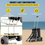VEVOR Beach Cart Beach Wagon for Sand PVC 14" x 14.7" Deck w/ 10" Balloon Wheels