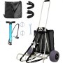 VEVOR Beach Cart Beach Wagon for Sand PVC 14" x 14.7" Deck w/ 10" Balloon Wheels