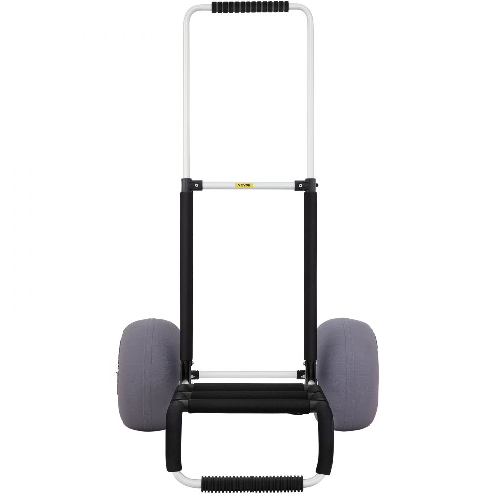 VEVOR beach cart with large gray wheels, black frame, and a white handlebar with black grips.