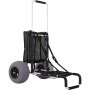 VEVOR beach cart with large balloon wheels, black frame, and mesh bag for easy beach transport.