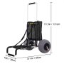 VEVOR beach cart with large gray wheels, black mesh bag, and dimensions 51.5in x 37.4in x 15in.