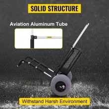 VEVOR Beach Carts for Sand, 23\" x 15\" Cargo Deck, with 13\" TPU Balloon Wheels, 165LBS Loading Folding Sand Cart & 33.1\" to 51.6\" Adjustable Height, Aviation Aluminum Cart for Picnic, Fishing, Bea