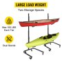 VEVOR Freestanding Kayak Storage Rack, 200 LBS Load-Bearing Capacity, 100 LBS Per Level, Dual Stand with Wheels for Two-Kayak, SUP, Canoe & Paddleboard for Indoor, Outdoor, Garage, Shed, or Dock