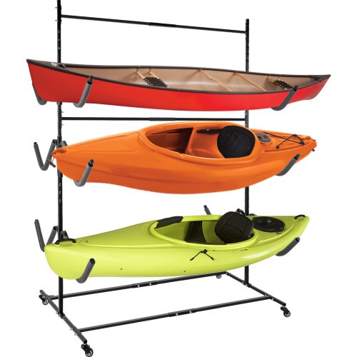 VEVOR Kayak Storage Outdoor Kayak Storage Freestanding 6 Paddle Board Capacity