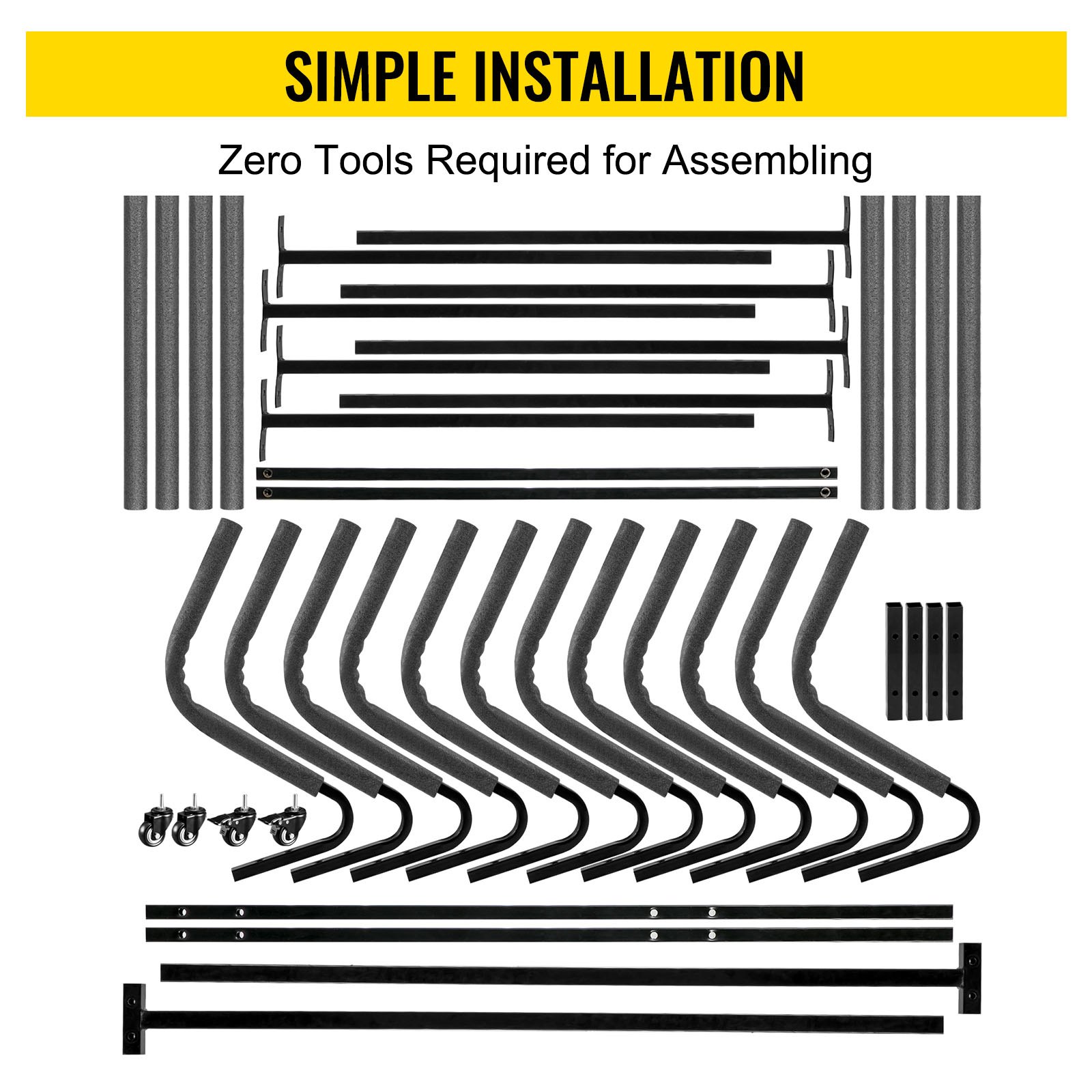 VEVOR Kayak Storage Outdoor Kayak Storage Freestanding 6 Paddle Board Capacity
