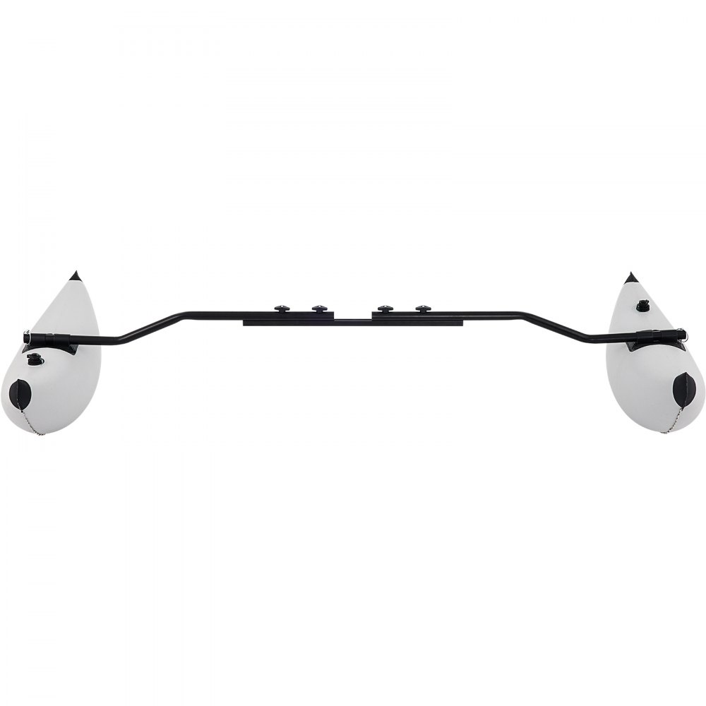 VEVOR kayak stabilizers with two white inflatable floats and a black mounting bar.