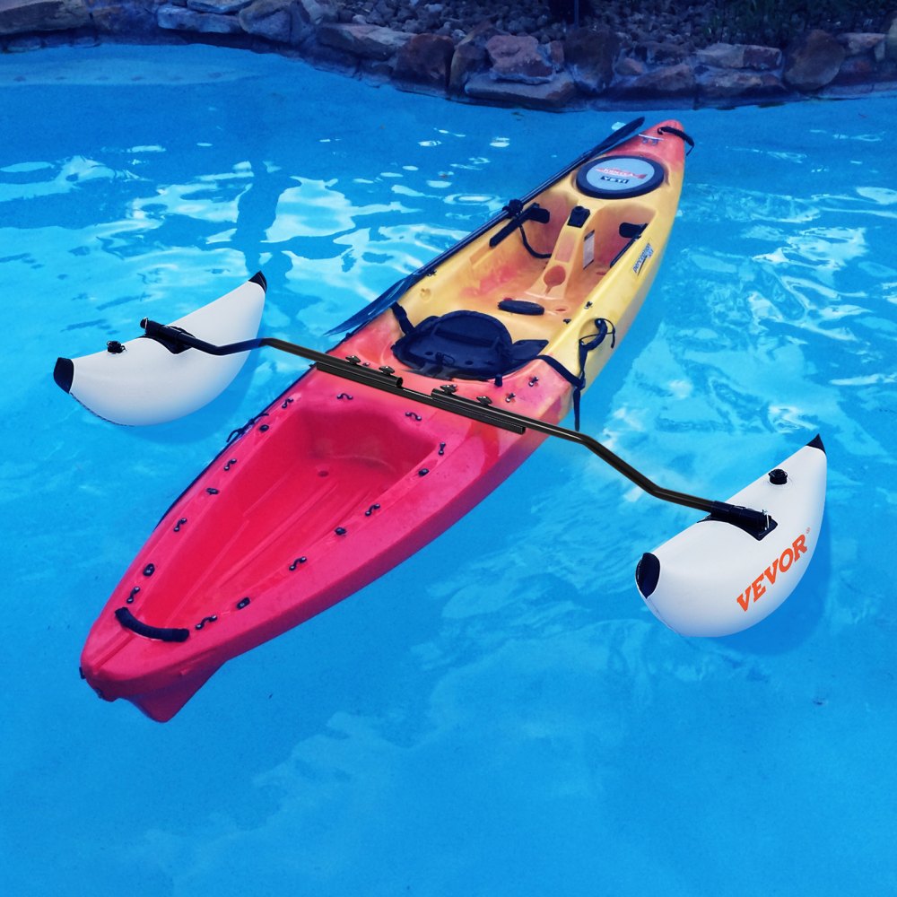 VEVOR Kayak Outrigger Stabilizers, 2 PCS, PVC Inflatable Outrigger Float with Sidekick Arms Rod, Standing Float Stabilizer System Kit for Kayaks, Canoes, Fishing Boats