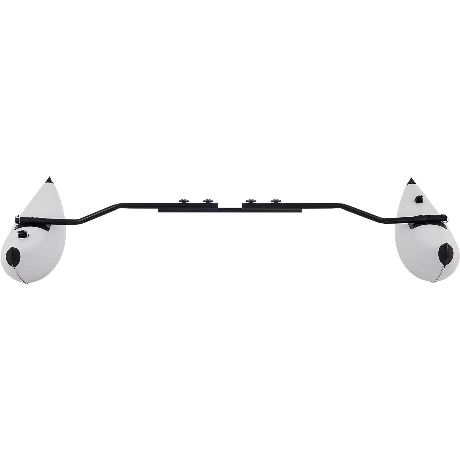VEVOR kayak stabilizers with two white inflatable floats and a black mounting bar.
