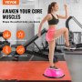 woman exercising on pink VEVOR balance ball trainer in a gym, promoting core muscle workouts.