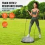 VEVOR Half Exercise Ball Trainer, 23 inch Balance Ball Trainer, 660lbs Capacity Stability Ball, Yoga Ball with Resistance Bands & Foot Pump, Strength Fitness Ball for Home Gym, Full Body Workout, Gray