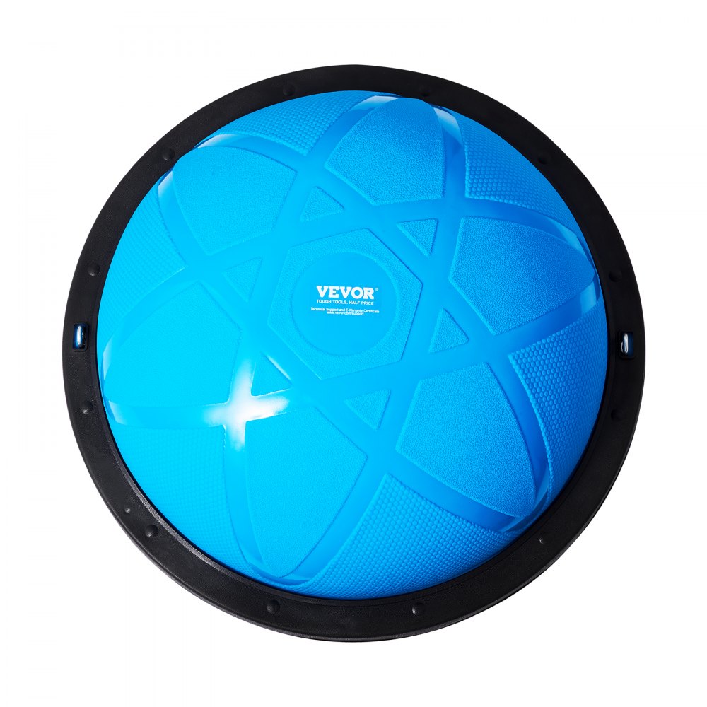 VEVOR Half Exercise Ball Trainer, 23 inch Balance Ball Trainer, 660 lbs Capacity Stability Ball, Yoga Ball with Resistance Bands and Pump, Strength Fitness Ball for Home Gym, Full Body Workouts, Blue