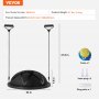 VEVOR Half Exercise Ball Trainer, 23 inch Balance Ball Trainer, 660 lbs Capacity Stability Ball, Yoga Ball with Resistance Bands and Pump, Strength Fitness Ball for Home Gym, Full Body Workouts, Black