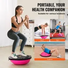 VEVOR 26" Half Exercise Ball Trainer Yoga Balance Stability Ball Resistance Band
