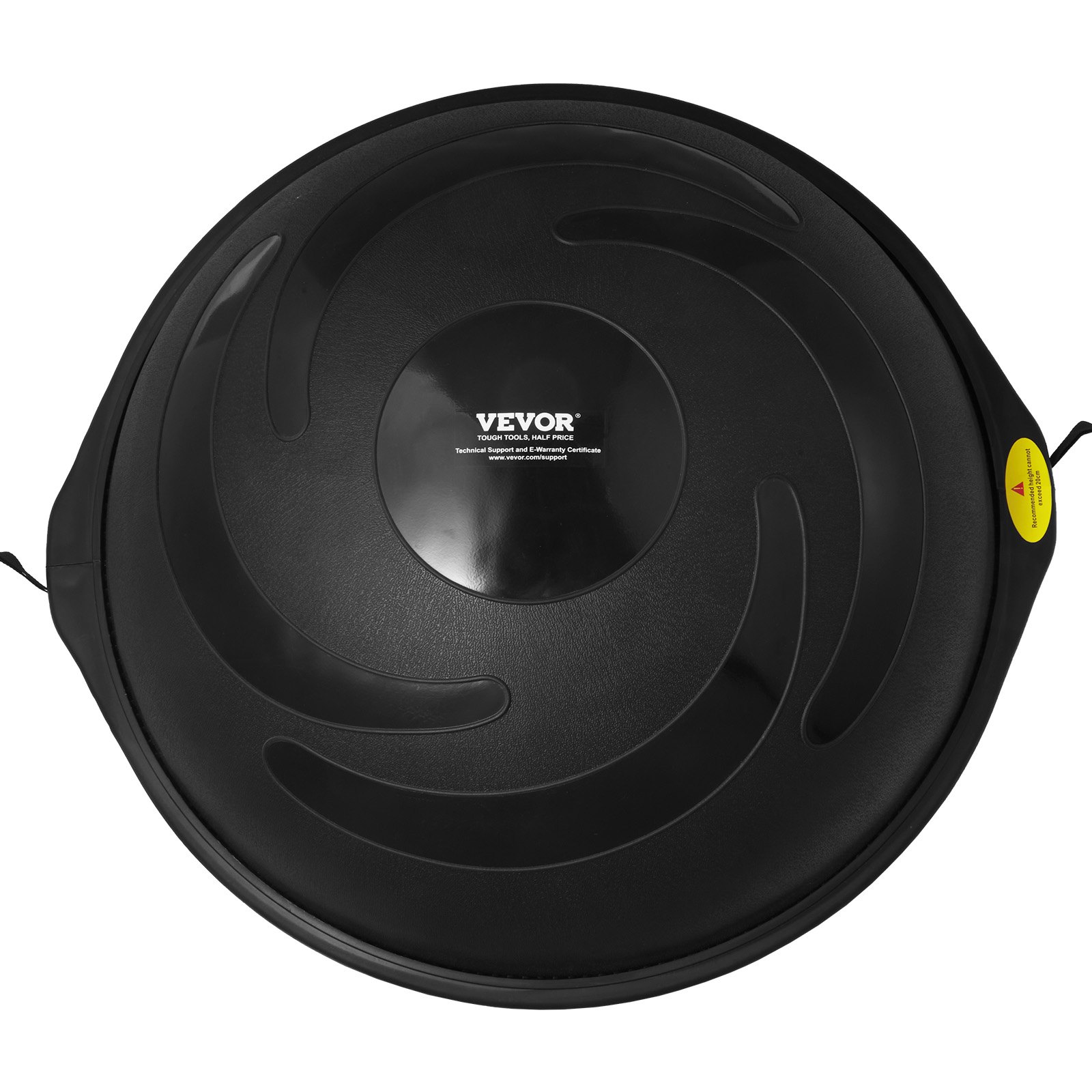 top view of the black VEVOR balance ball trainer with a spiral grip design.