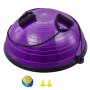 VEVOR Half Exercise Ball Trainer, 23 inch Balance Ball Trainer, 660lbs Stability Ball, Yoga Ball with Resistance Bands & Foot Pump, Strength Fitness Ball for Home Gym, Full Body Workout, Purple