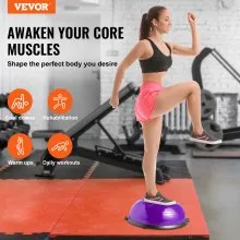 VEVOR 23" Half Exercise Ball Trainer Yoga Balance Stability Ball Resistance Band