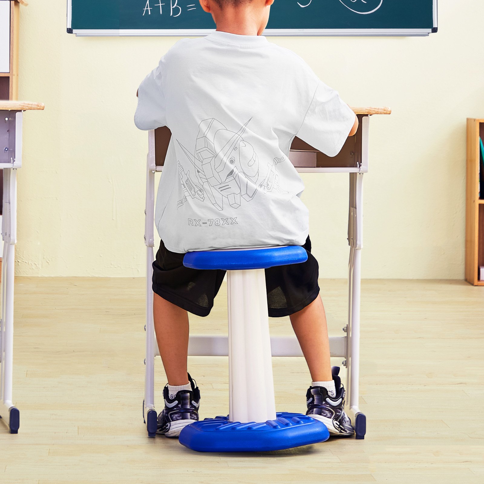 VEVOR Kids Wobble Chair, Active Chair with Sponge Cushion, Wobble Stool Improves Focus, Posture and Calm Children, Ideal for Schools and Home, Age 7-14, Blue