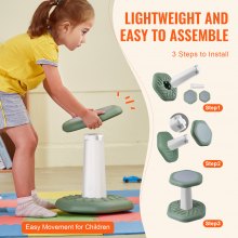 VEVOR Kids Wobble Chair Active Chair with Sponge Cushion, Wobble Stool Improves Focus, Posture and Calm Children, Ideal for Schools and Preschools, Age 3-7, Green