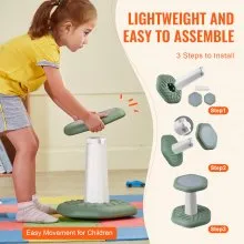 VEVOR Kids Wobble Chair Active Chair with Sponge Cushion, Wobble Stool Improves Focus, Posture and Calm Children, Ideal for Schools and Preschools, Age 3-7, Green