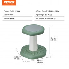 VEVOR Kids Wobble Chair Active Chair with Sponge Cushion, Wobble Stool Improves Focus, Posture and Calm Children, Ideal for Schools and Preschools, Age 3-7, Green