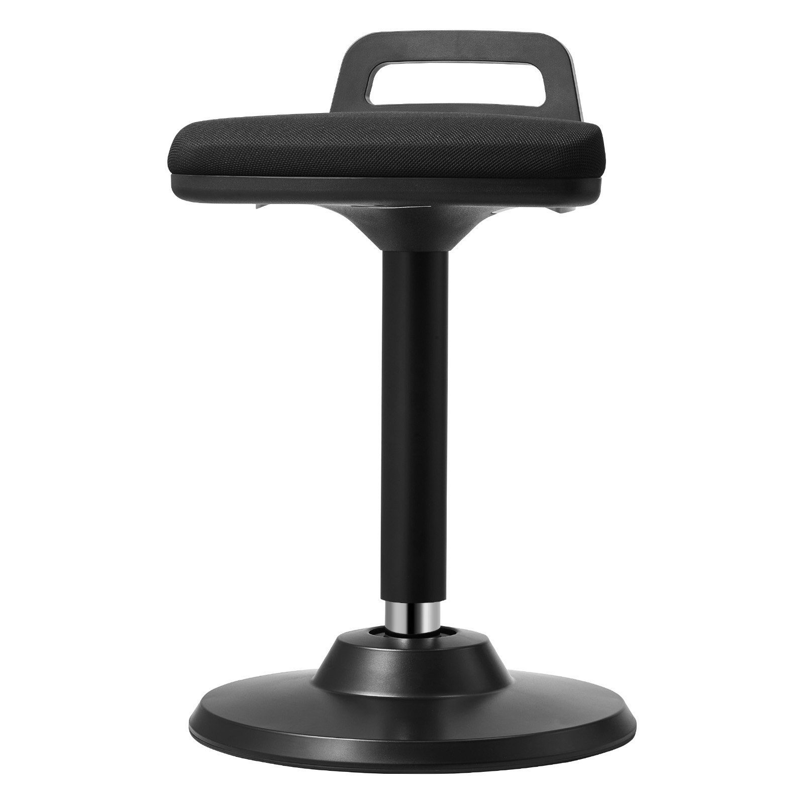 VEVOR Active Chair with Handle, Height-Adjustable (24.6-34.4") Wobble Chair Made of Elastic Fabric & 45 mm Foam, Ideal for Schools, Office and Home, 8° Tilt Angle, Age 12-18, Black