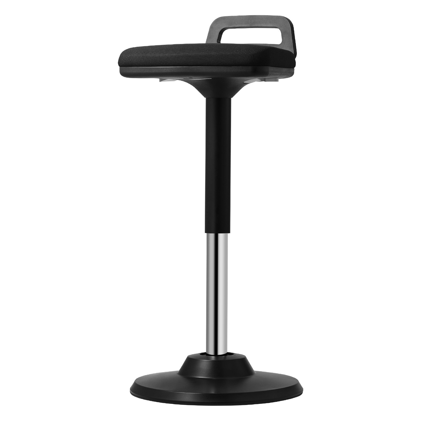 VEVOR Active Chair with Handle, Height-Adjustable (24.6-34.4") Wobble Chair Made of Elastic Fabric & 45 mm Foam, Ideal for Schools, Office and Home, 8° Tilt Angle, Age 12-18, Black