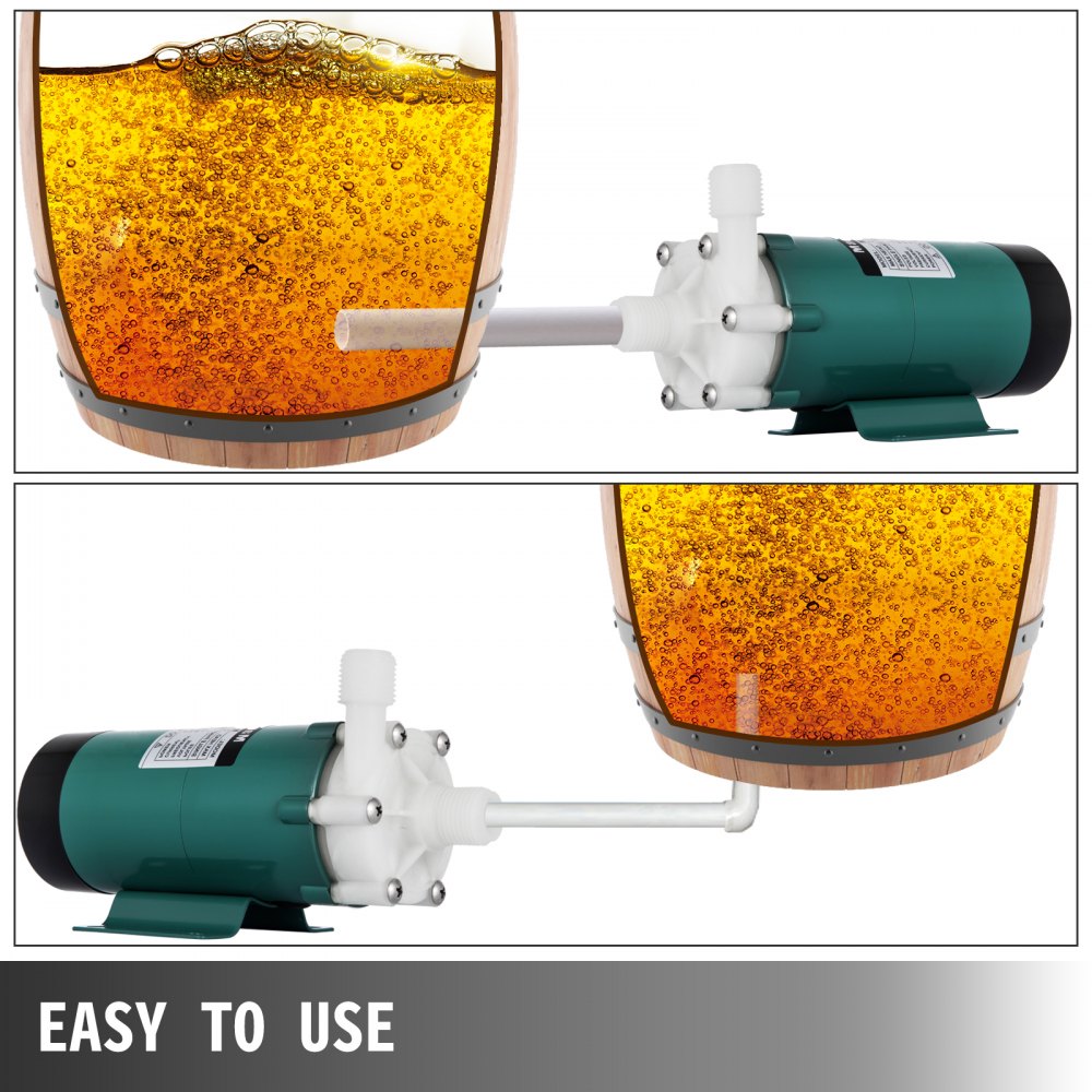 Magnetic Brewing Beer Pump With Food Grade High Temp Plastic Head 3/4 Inch MPT