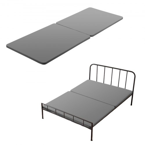 VEVOR Full Size Bunkie Board, 1.5 in Bed Board Slats with 200D Oxford Cloth, Wooden Mattress Support for Full Size Bed, Easy Assembly Support Under Mattress, 2 Piece, Gray